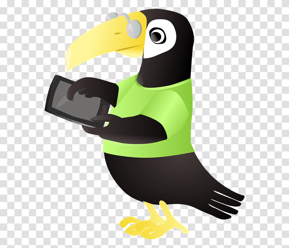 Animal Using Tablet Clipart, Beak, Bird, Helmet Transparent Png
