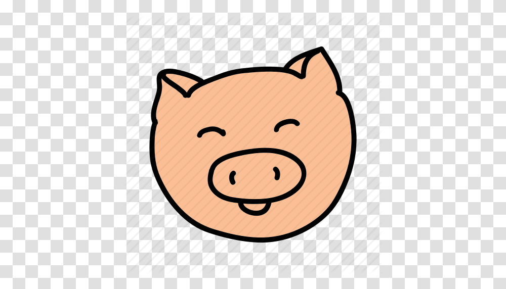 Animals Cute Farm Mud Pig Smile Icon, Label, Piggy Bank Transparent Png