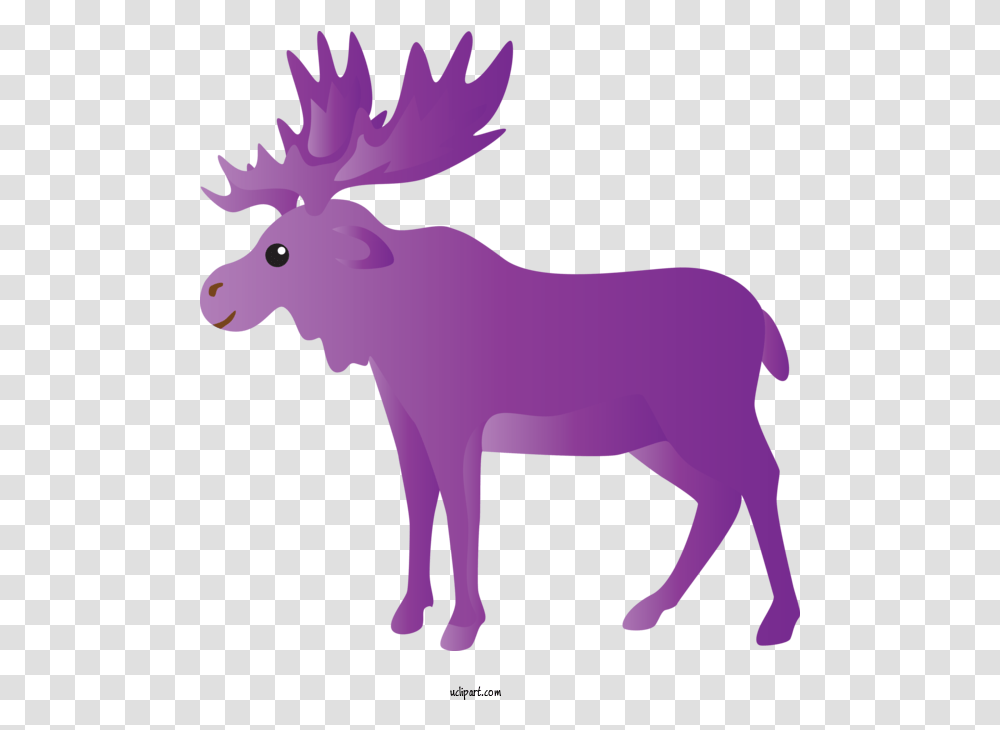 Animals Purple Moose Reindeer For Reindeer, Mammal, Wildlife, Horse Transparent Png