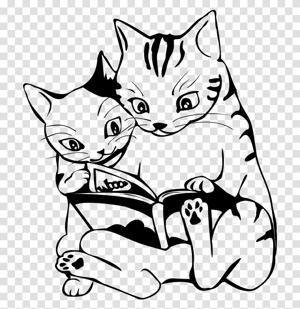 Animals Reading Black And White Clipart, Gray, World Of Warcraft Transparent Png
