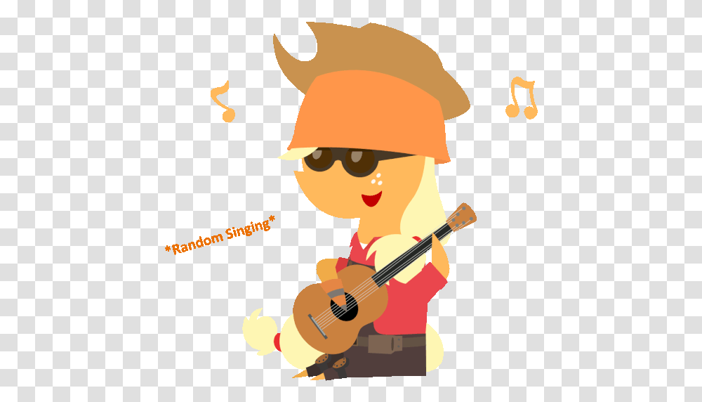 Animated Applejack Artistzacatron94 Crossover Singing Gif Background, Guitar, Leisure Activities, Musical Instrument, Person Transparent Png