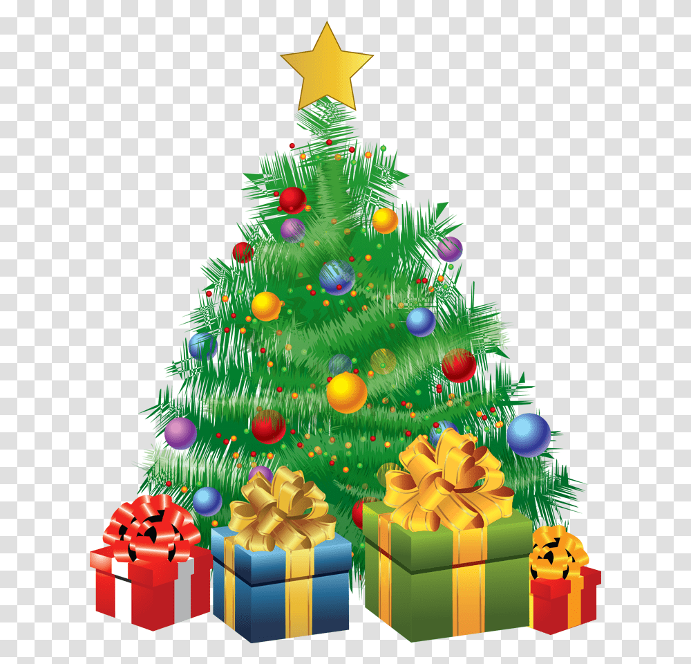 Animated Christmas Tree With Gifts, Ornament, Plant Transparent Png