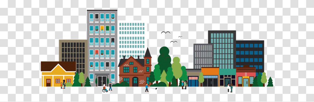 Animated City Gif, Person, Urban, Housing, Building Transparent Png