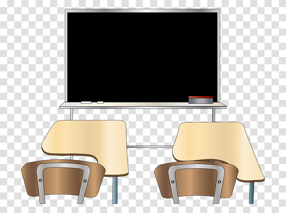 Animated Classroom Clipart School Classroom Clipart, Chair, Furniture, White Board, Screen Transparent Png