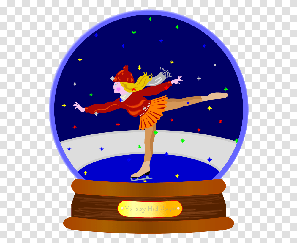 Animated Colored Snow Globe Christmas Snow Globe Clipart, Leisure Activities, Person, Outdoors, Sphere Transparent Png