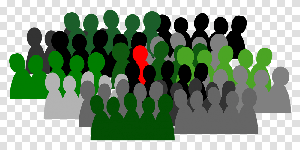 Animated Crowd Of People, Green, Audience Transparent Png