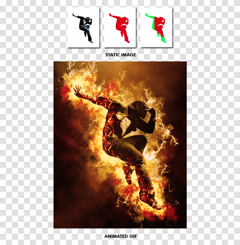 Animated Fire Effect Photoshop, Person, Human, Dance Pose, Leisure Activities Transparent Png