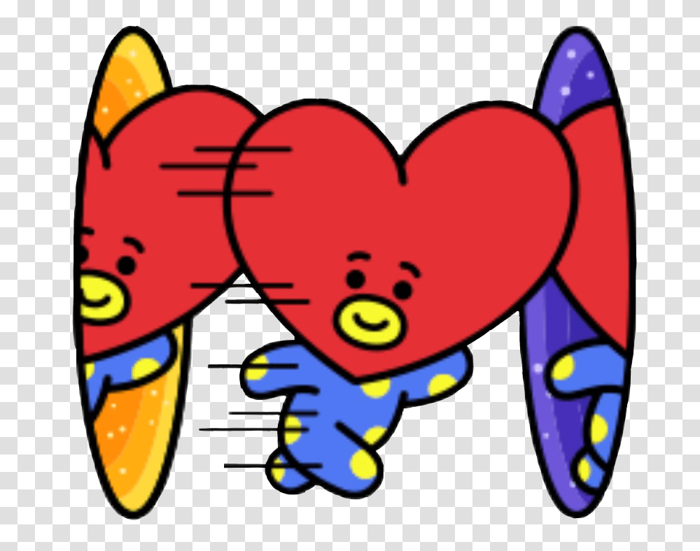 Animated Graphic Freeuse Stock Bt21 Tata, Heart Transparent Png