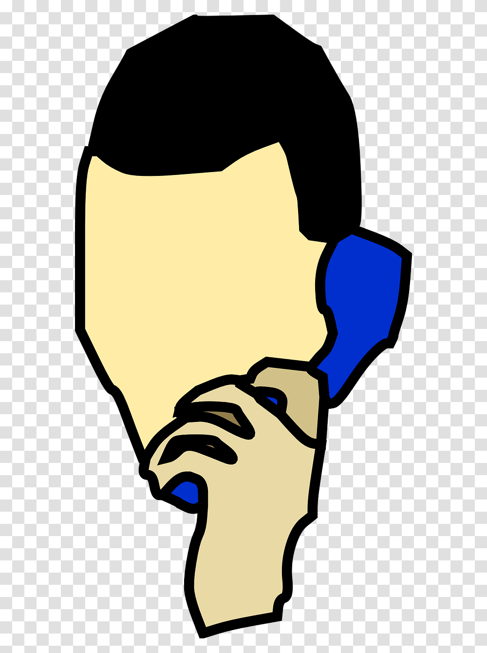 Animated Man Talking On The Phone, Hand, Person, Human, Crowd Transparent Png