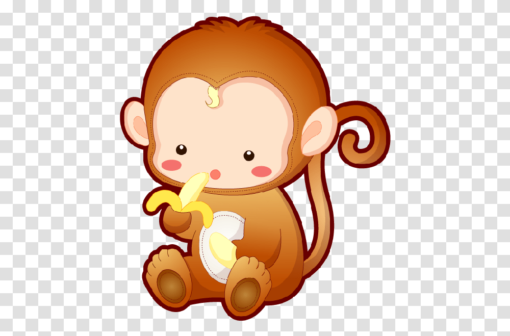 Animated Monkeys Pictures Baby Cute Cartoon Monkey, Toy, Food, Eating Transparent Png