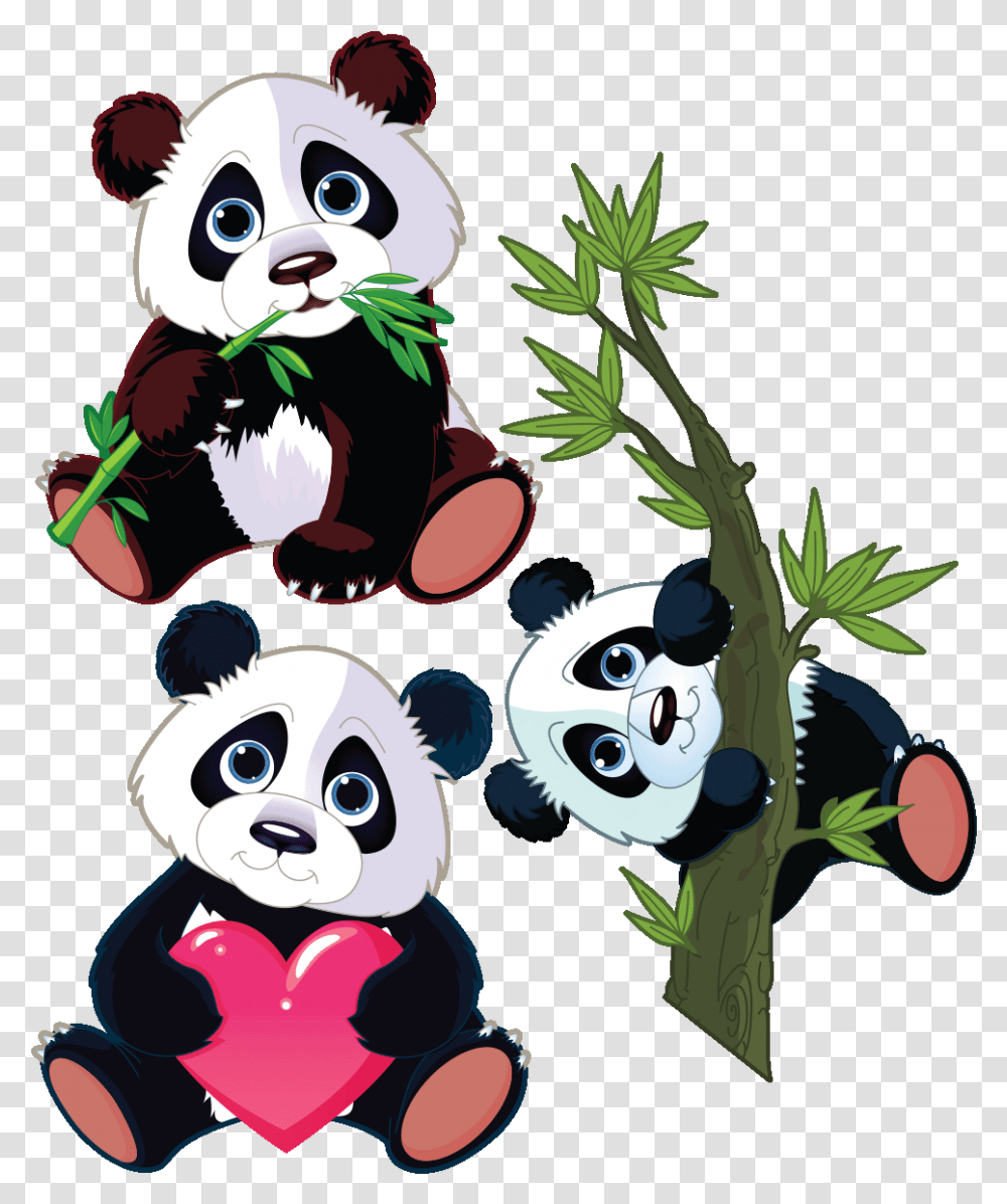 Animated Panda Eating Bamboo, Plant, Mammal Transparent Png