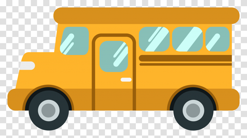 Animated School Bus, Vehicle, Transportation, Moving Van, Caravan Transparent Png
