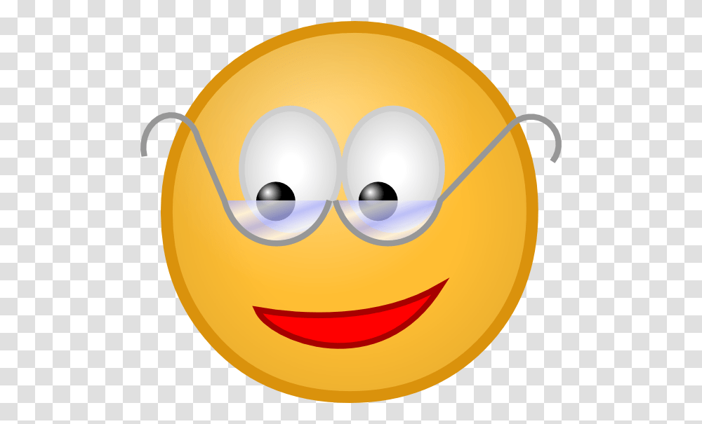 Animated Smiley Face Clip Art Smiley With Glasses Clip Art, Sphere, Plant, Head, Food Transparent Png