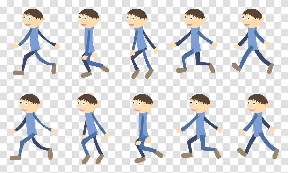 Animated Walking Man, Person, Hand, Word, Girl Transparent Png