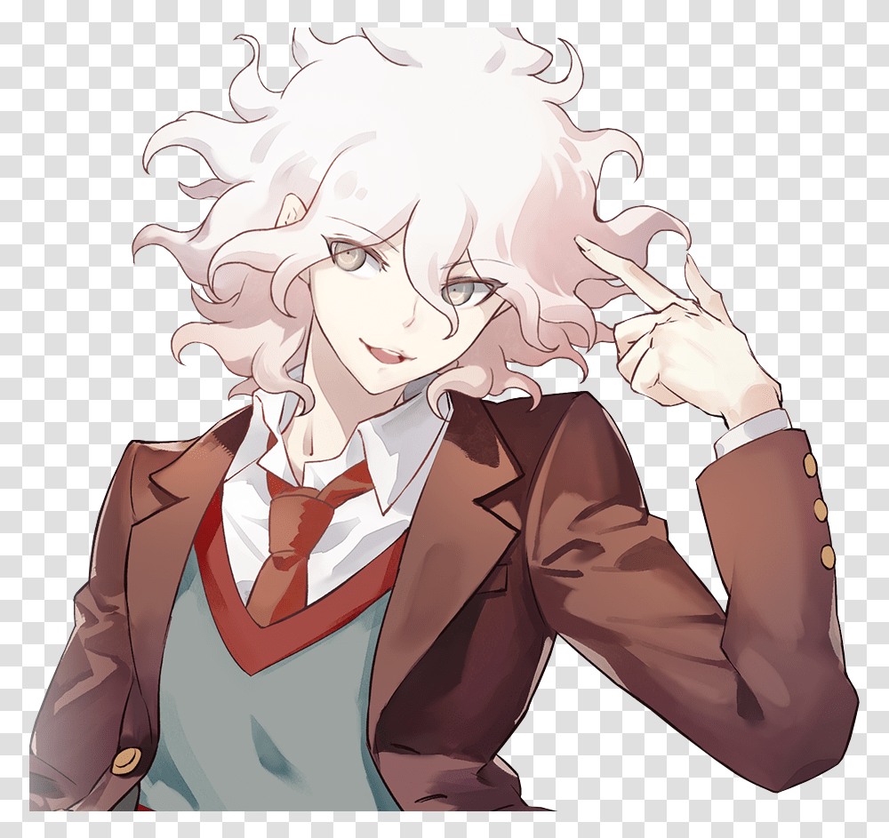 Animation Art & Characters Dangan Ronpa Future Despair Naegi Nagito Komaeda Art, Manga, Comics, Book, Person Transparent Png