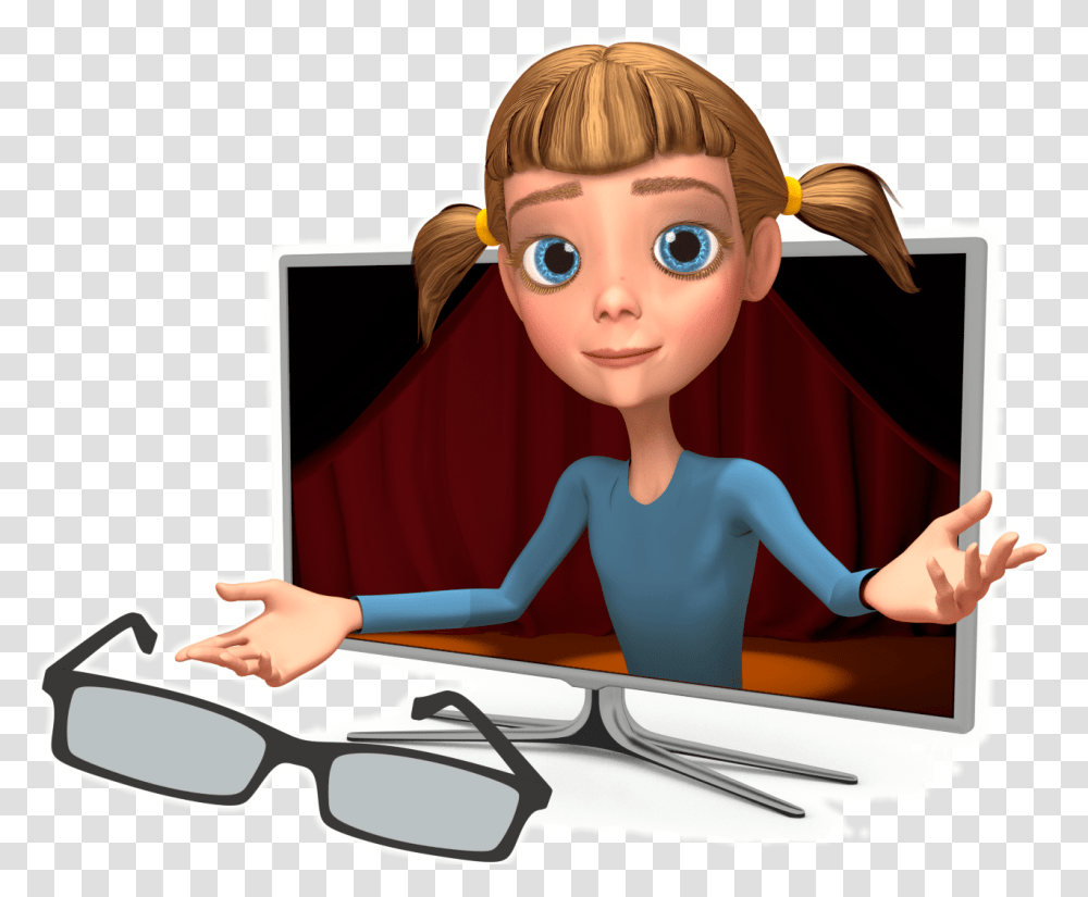 Animation, Person, Monitor, Screen, Electronics Transparent Png