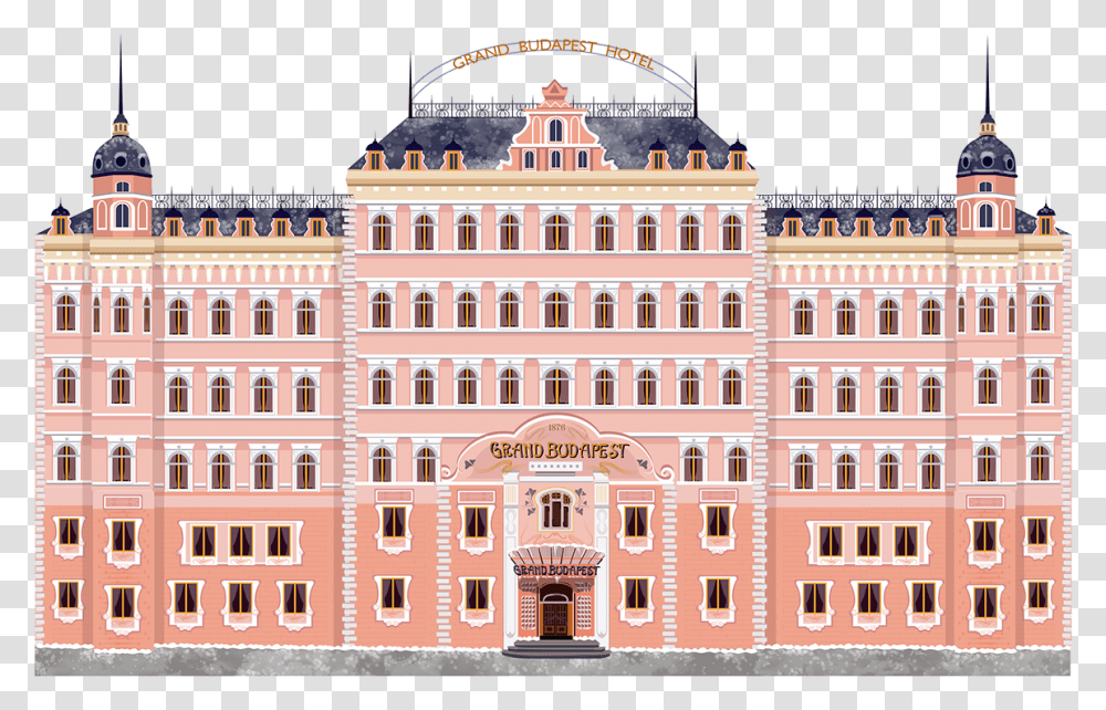 Animations On Behance Grand Budapest Hotel Sticker, Downtown, City, Urban, Building Transparent Png