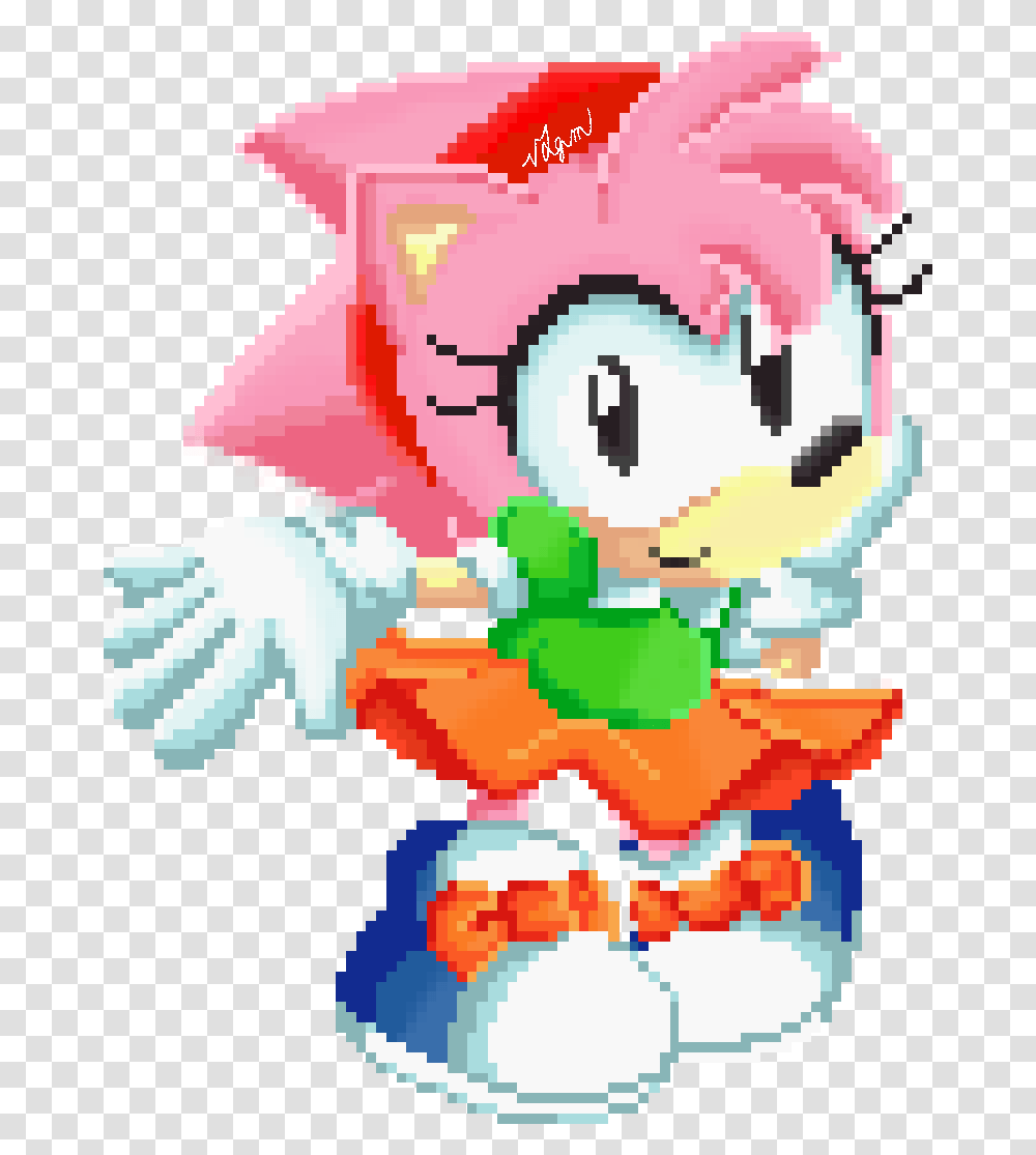 Animax Commissions Open Sonic Amy Rose Pixel, Performer, Sweets, Food, Confectionery Transparent Png