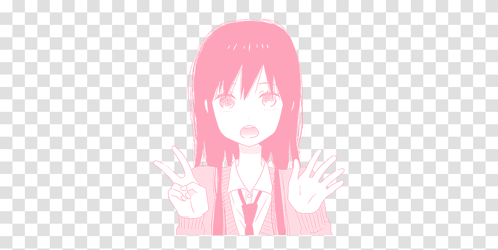 Anime 1351452 Girl Escolar And Pink Manga, Person, Art, Drawing, Graphics Transparent Png