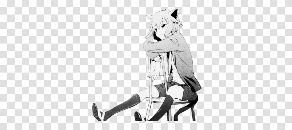 Anime And Vectors For Free Download Anime Black And White Render, Manga, Comics, Book, Person Transparent Png