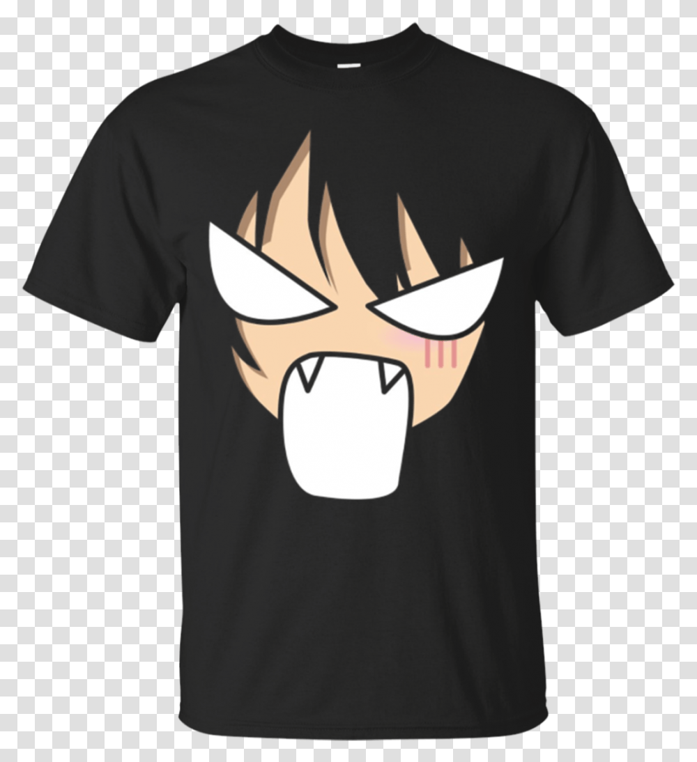 Anime Angry Face Shirt Manga Japanese Otaku Style Black T, Clothing, Apparel, T-Shirt, Person Transparent Png