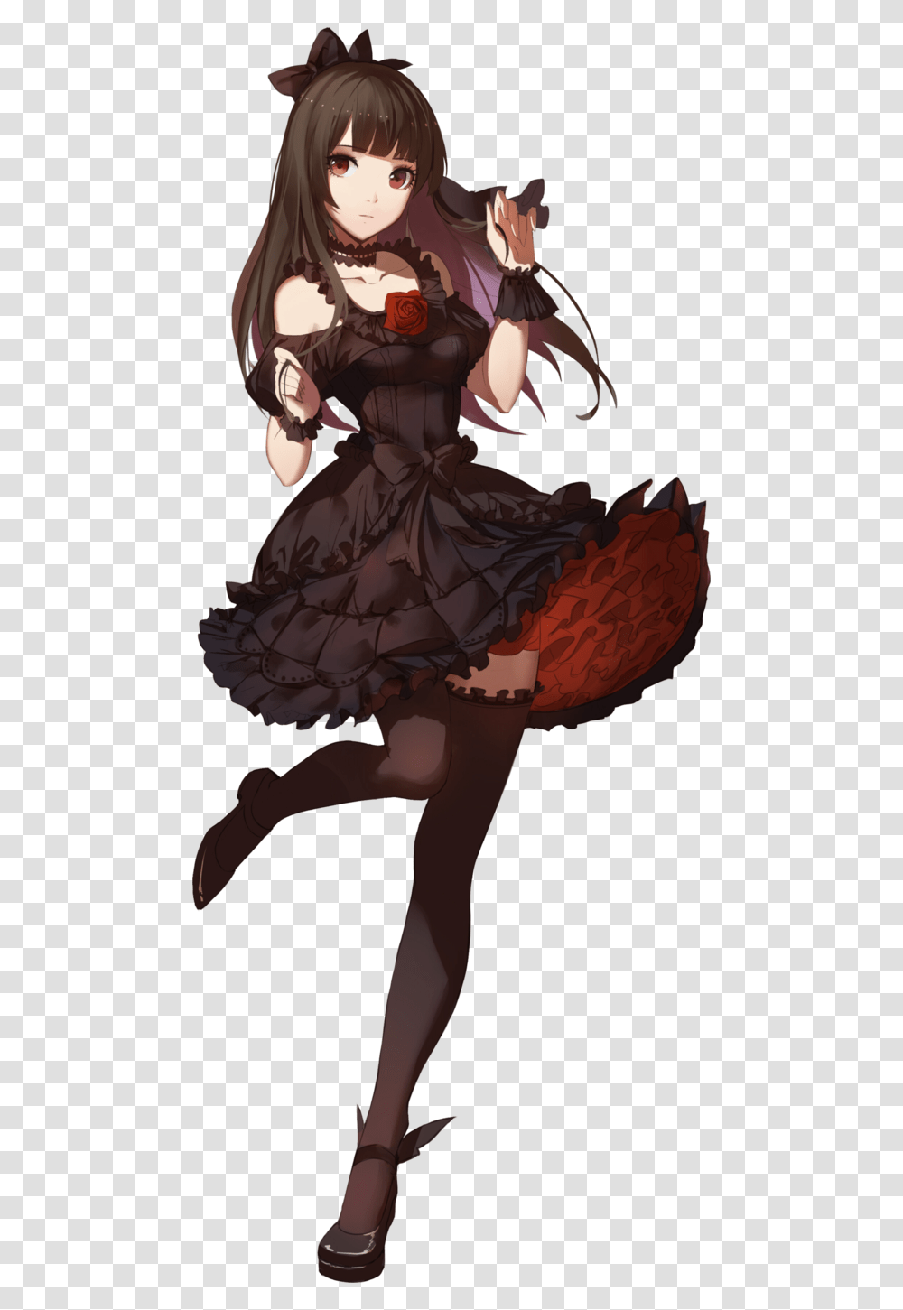 Anime Anime Girl Gothic Dress, Doll, Animal, Person Transparent Png