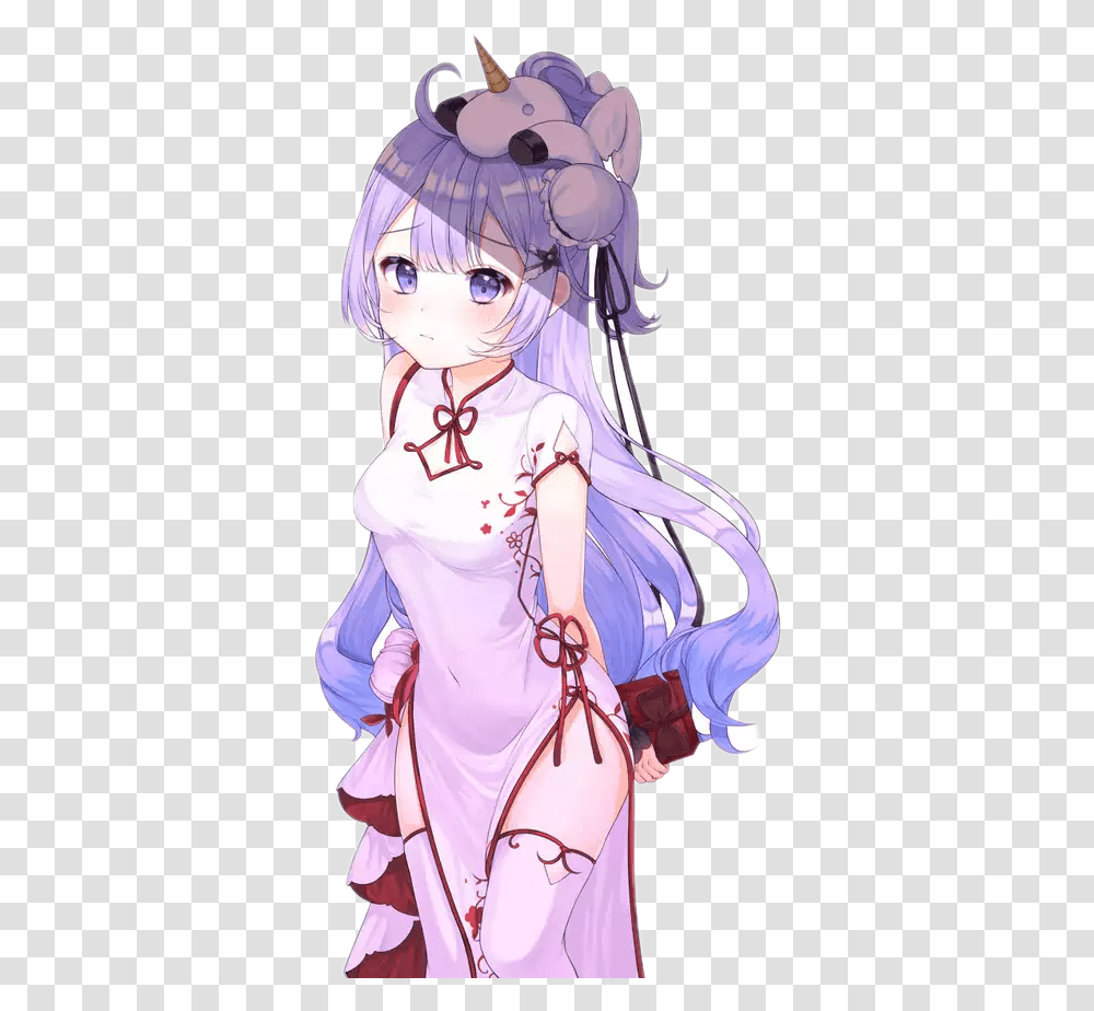 Anime Animegirl Cute Kawaii Unicorn Purple Purplehair Unicorn China Dress Azur Lane, Manga, Comics, Book Transparent Png