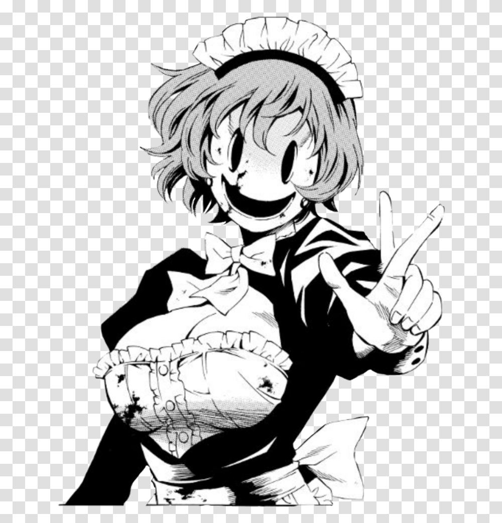 Anime Animegirl Mangagirl Manga Horror Gore Dark Tenkuu Shinpan Maid Mask, Comics, Book, Person, Human Transparent Png