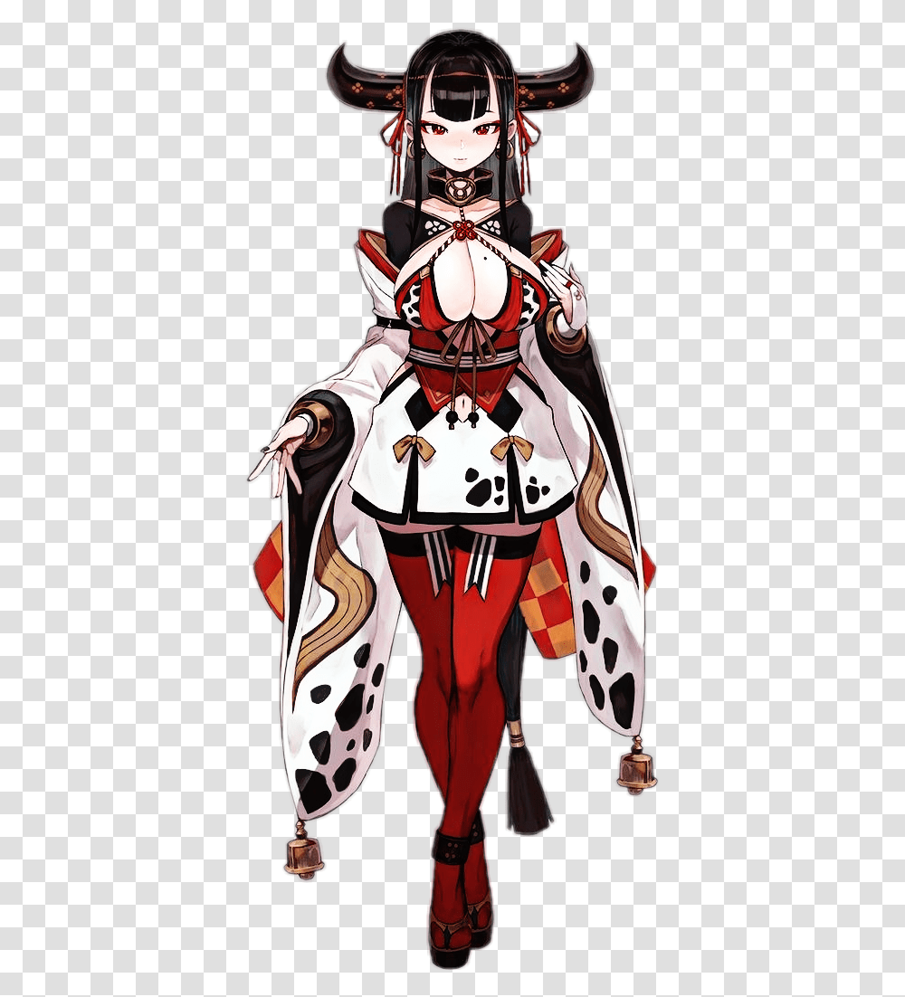 Anime Animegirl Sexy Cow Fighter Horns Red Socks, Apparel, Person, Human Transparent Png