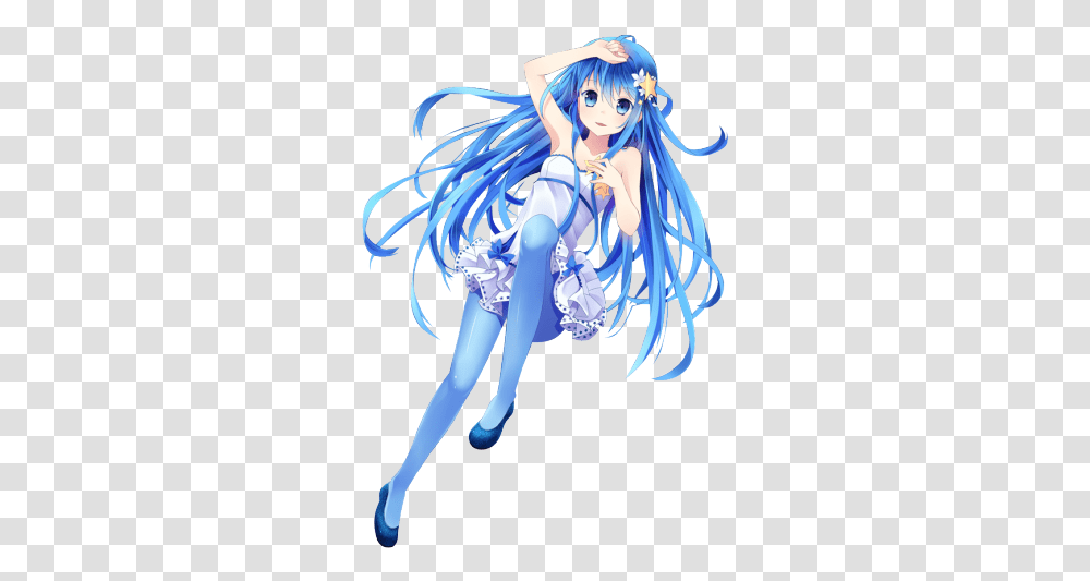 Anime Blue Hair Anime Girl With Blue Hair Full Body, Manga, Comics, Book, Person Transparent Png
