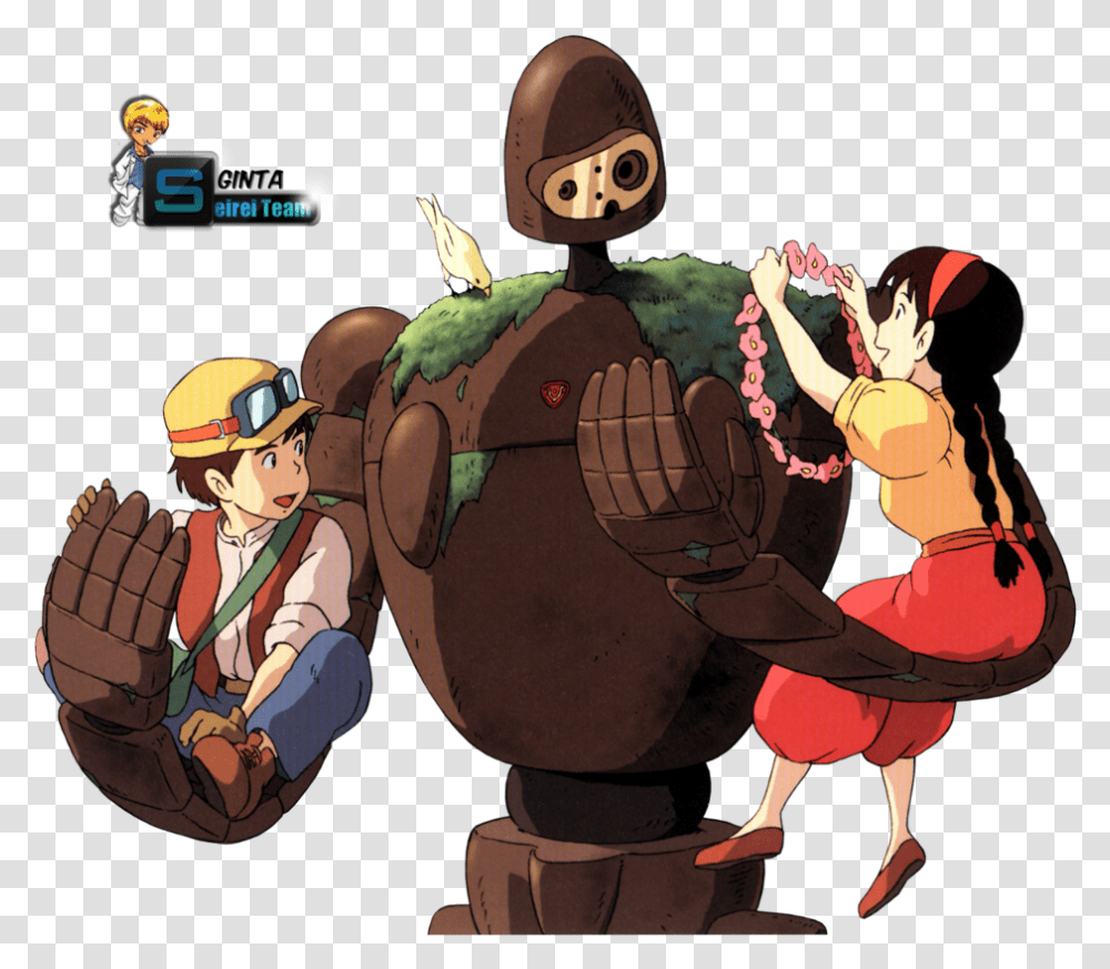 Anime Boy And Brown Image Castle In The Sky, Person, Human, Helmet Transparent Png