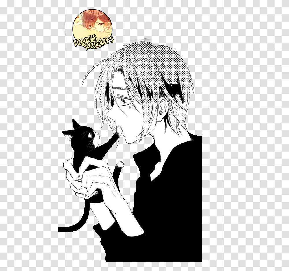 Anime Boy And Cat Render By H Anime Boy With Cats, Manga, Comics, Book, Person Transparent Png