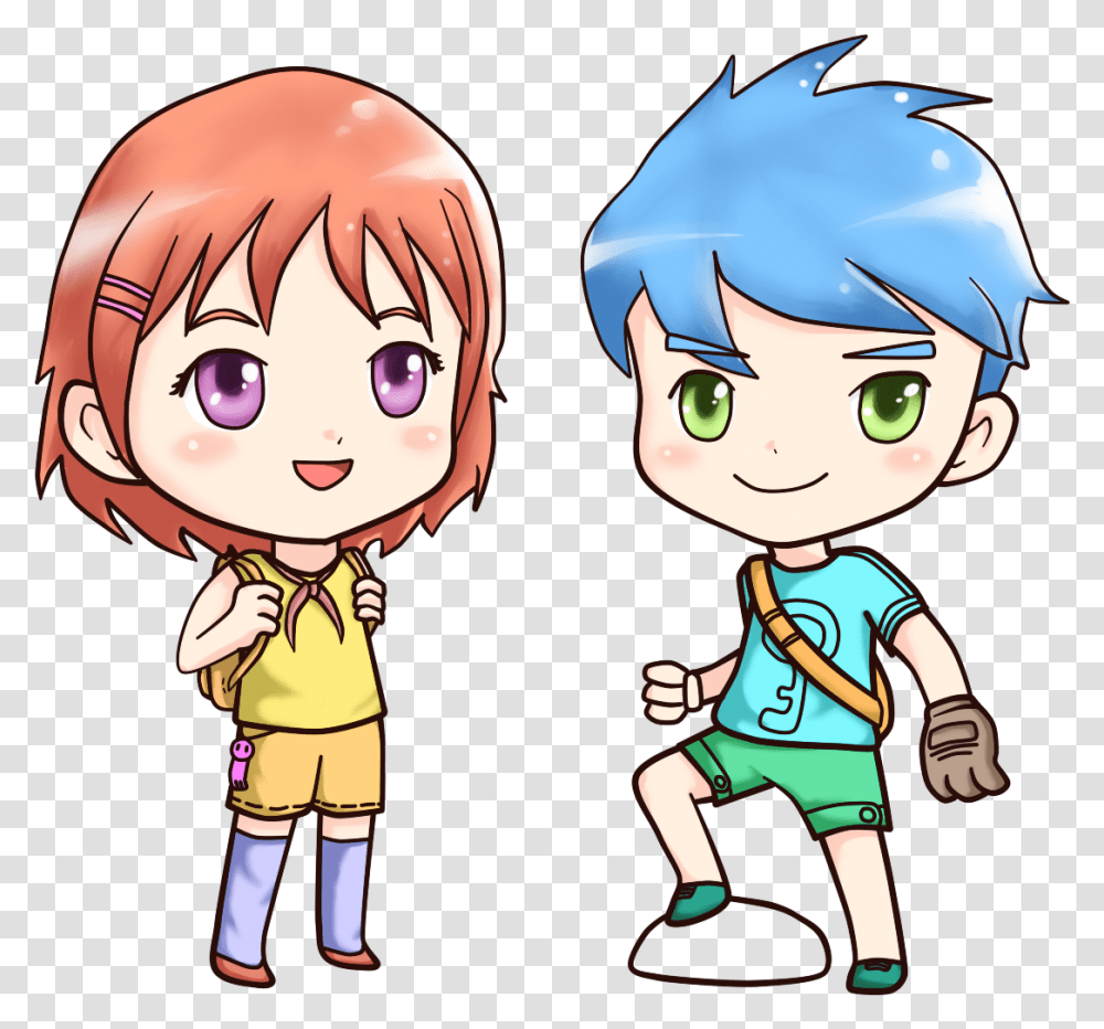 Anime Boy And Girl Image For Free Best Friend Pic Boy And Girl, Person, Human, Comics, Book Transparent Png