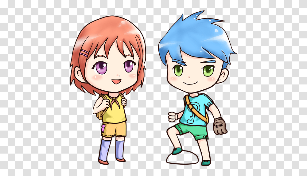 Anime Boy And Girl, Person, Human, Comics, Book Transparent Png