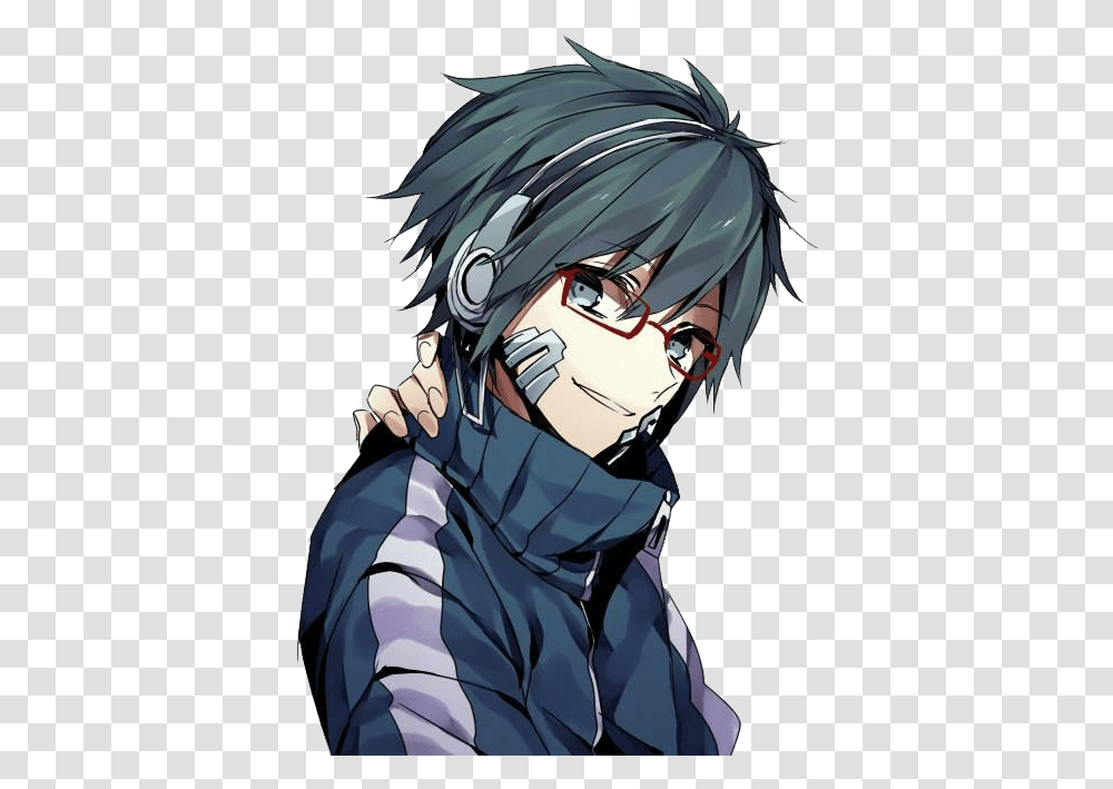 Anime Boy Clipart Blue Hair Anime Boy, Helmet, Clothing, Apparel, Manga Transparent Png