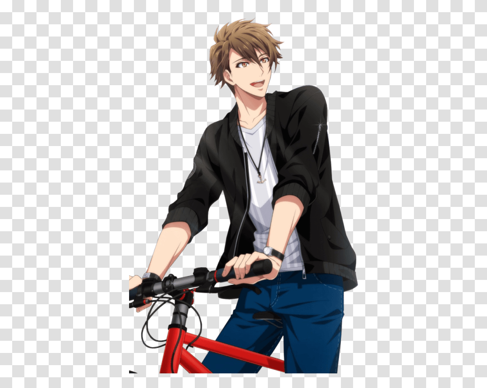 Anime Boy On Bike, Bicycle, Vehicle, Transportation, Person Transparent Png