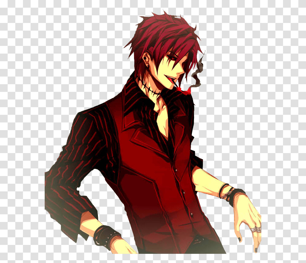 Anime Boy Red Hair, Person, Human, Sleeve Transparent Png