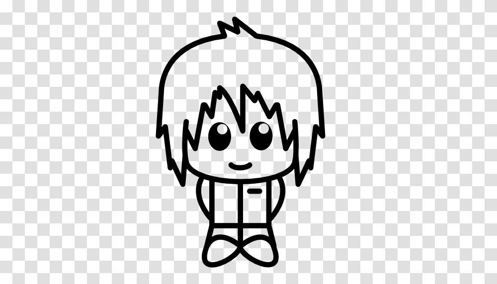Anime Boy Smiling Icon Free Of Anime Characters Icons, Gray, World Of Warcraft Transparent Png