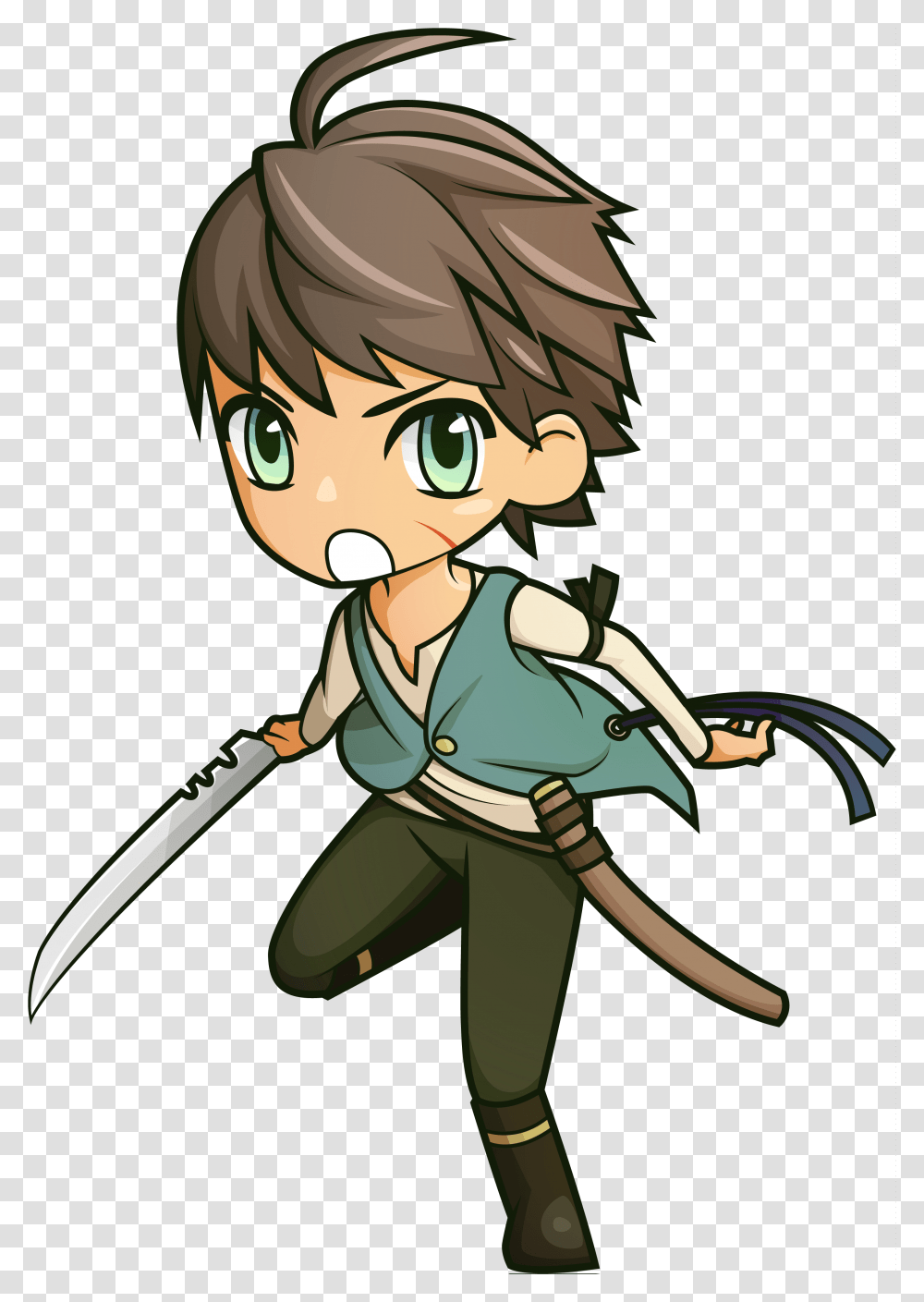 Anime Boy Sword Boy With A Sword Anime, Person, Human, Duel, Book Transparent Png