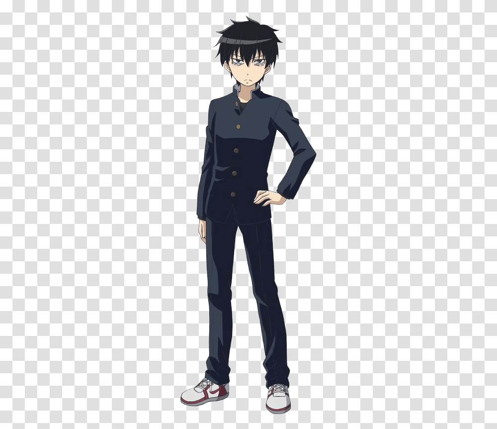 Anime Boy With Bags Under Eyes, Sleeve, Long Sleeve, Person Transparent Png