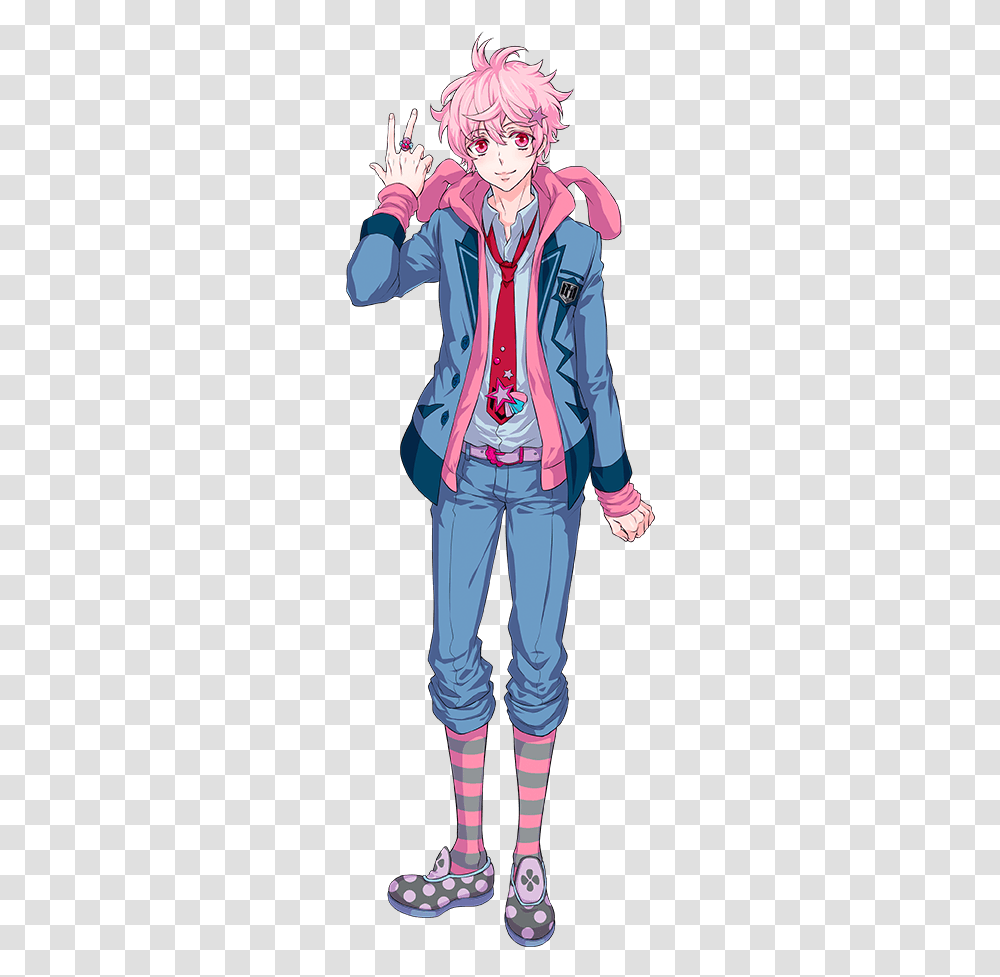 Anime Boy With Pink Hair, Costume, Person, Sleeve Transparent Png
