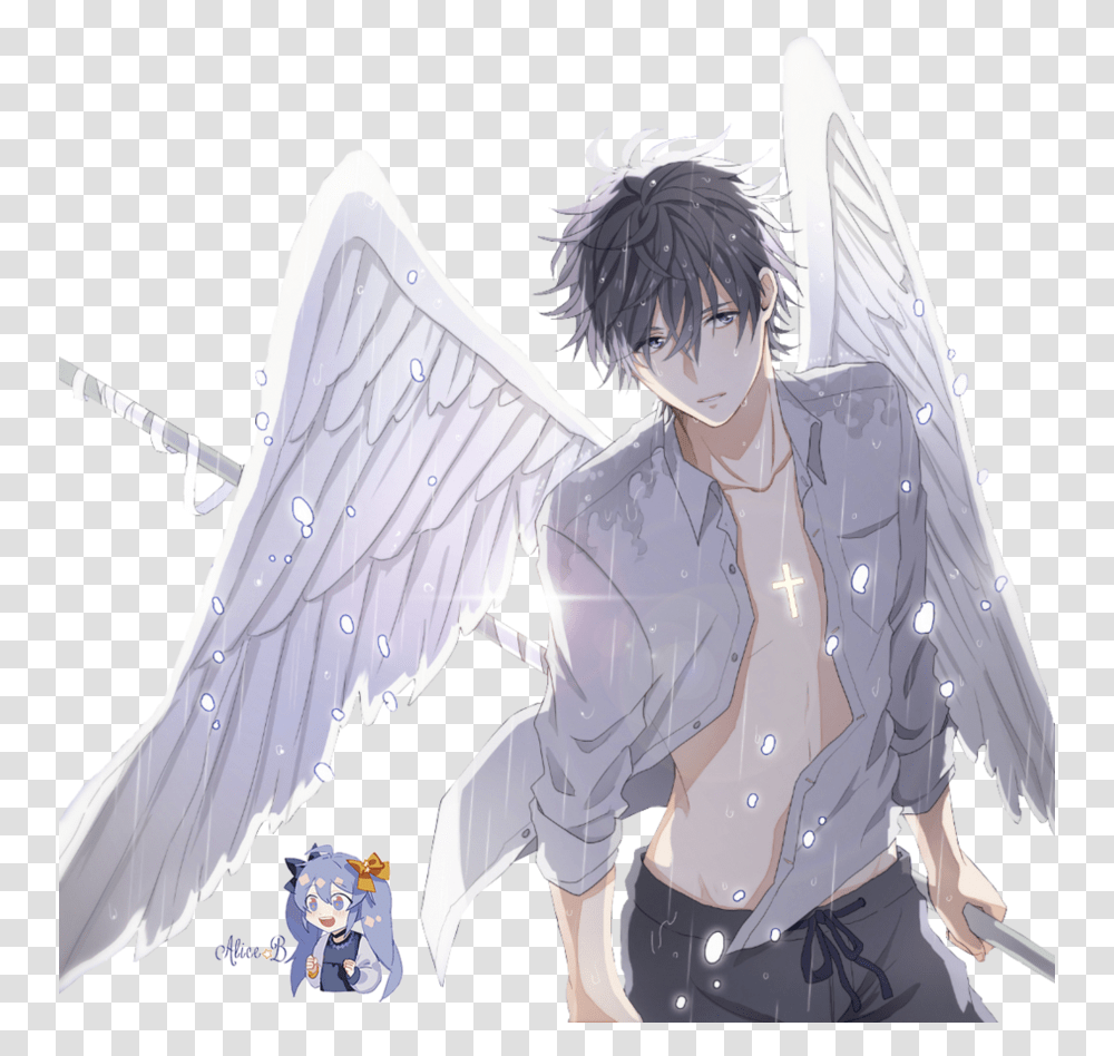 Anime Boy With Wings, Angel, Archangel, Person Transparent Png