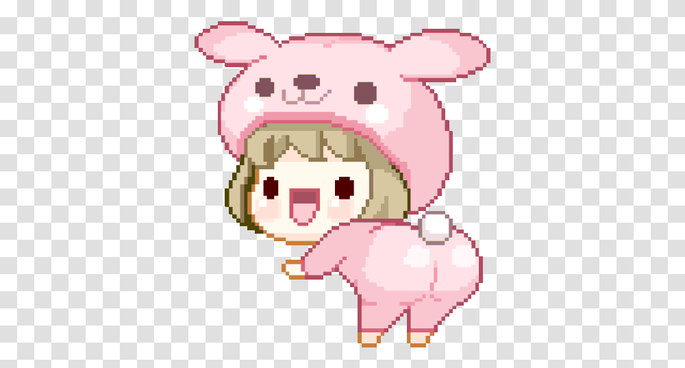 Anime Bunny Gif Gif Kawaii, Piggy Bank, Rug Transparent Png