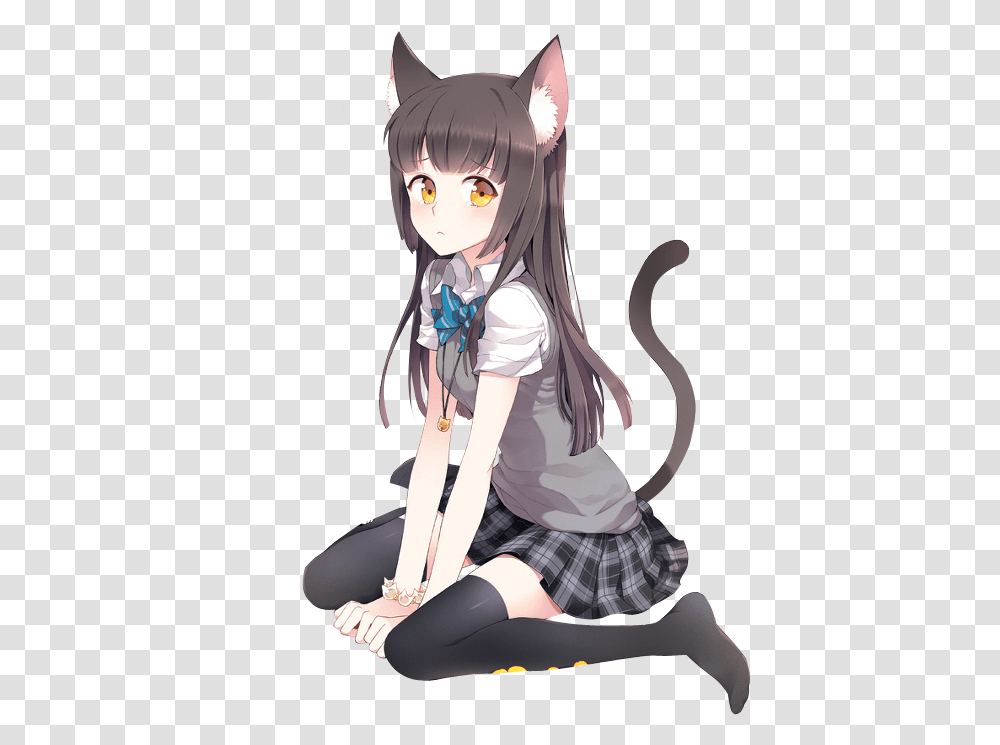 Anime Cat Girl Anime, Manga, Comics, Book, Person Transparent Png