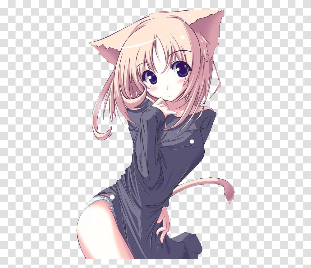 Anime Cat Girl, Manga, Comics, Book, Person Transparent Png