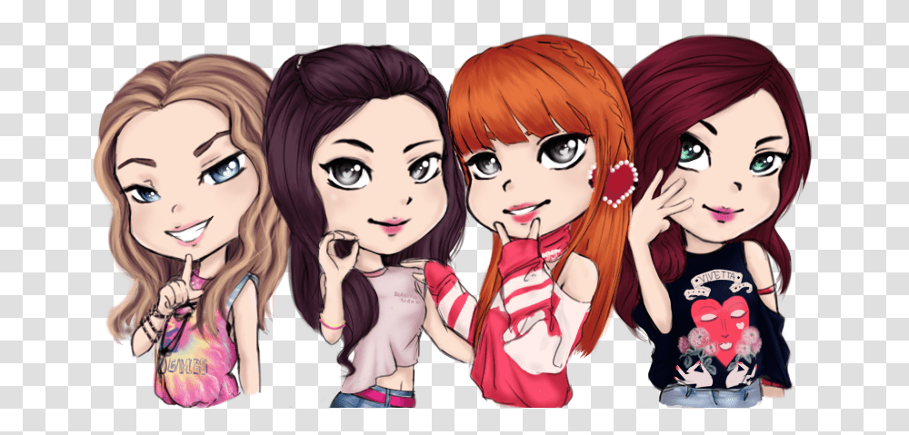 Anime Chibi And Kpop Image Rose Anime Black Pink, Doll, Toy, Comics, Book Transparent Png