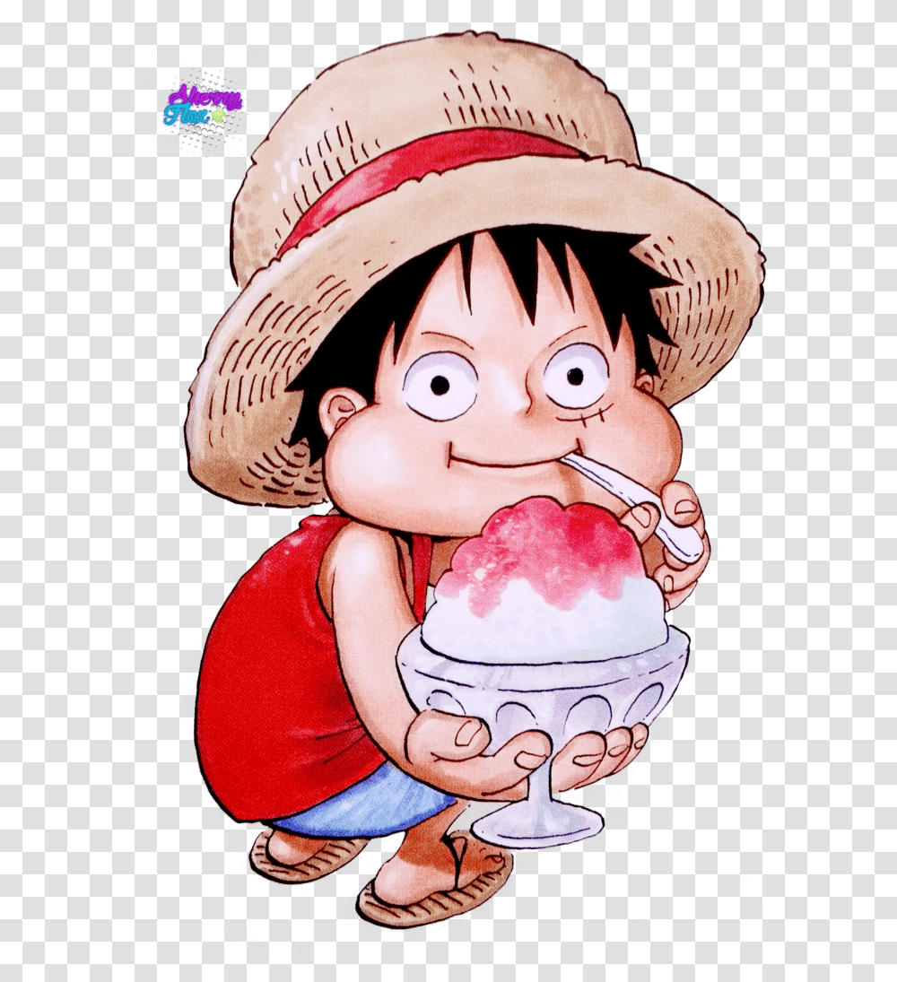 Anime Chibi And One Piece Image Weekly Shonen Jump, Apparel, Cream, Dessert Transparent Png