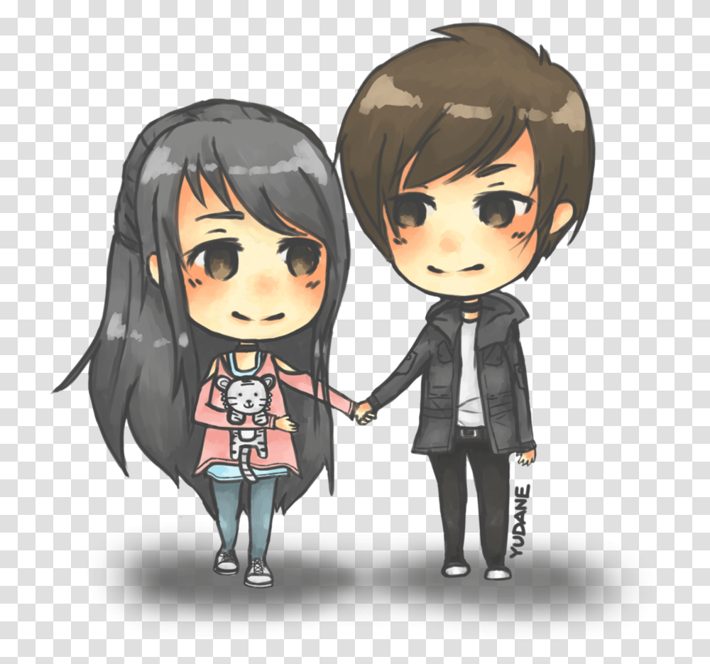 Anime Chibi Drawing Sketch Cute Couple Chibi Cute Animated Couple Images Hd, Person, People, Clothing, Dessert Transparent Png