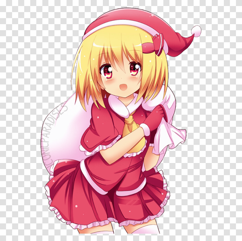 Anime Christmas Animechristmas Santagirl Chibichristmashope Anime Girl Navidad, Manga, Comics, Book Transparent Png