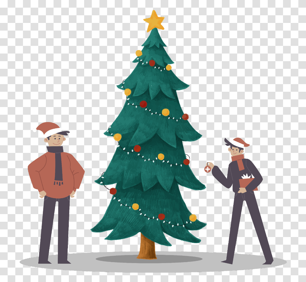Anime Christmas Christmas Tree, Plant, Ornament, Person, Human Transparent Png